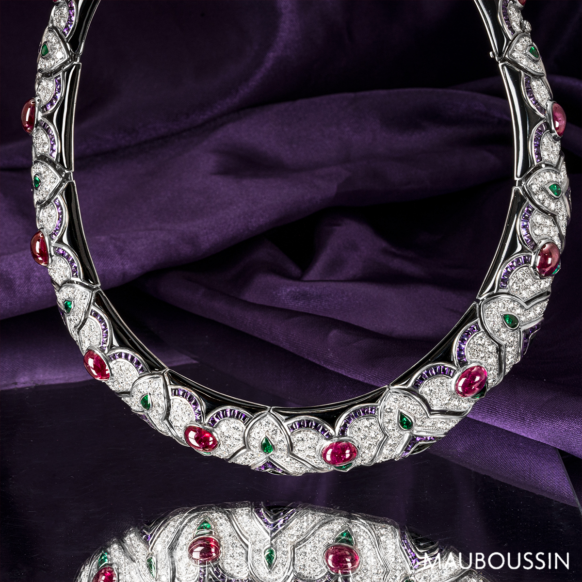 Mauboussin White Gold Multi-Gemstone & Diamond Necklace